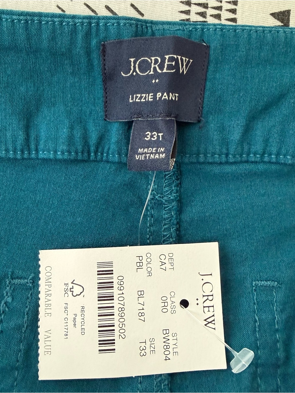 NWT J. Crew Lizzie Wide Leg Pocket Pants Size 33T - Picture 5 of 6